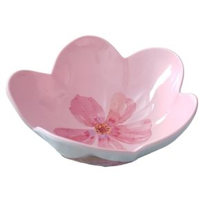 Outdoor Collection melamine pink flower shaped bowl